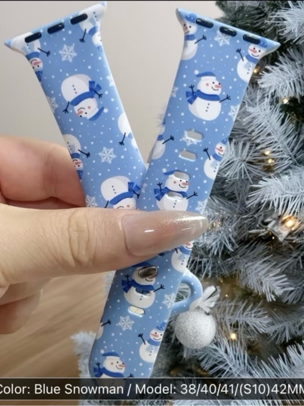 Festive Snowman Blue Silicone Apple Smart Watch Band Christmas
~NEW~